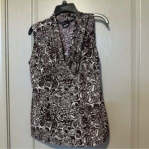 Sleeveless Black and White Patterned Top JKLA California Large Slouched Tank Y2K